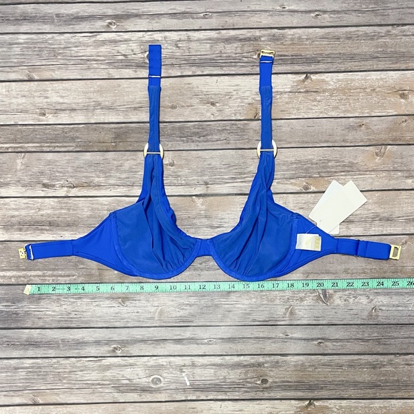 Swim Systems Azul Cobalt Blue Halter Underwire Bikini Top NWT 34D No Padding NOS - Picture 10 of 13